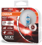 Комплект ламп H4 12V 60/55W P43t OSRAM NIGHT BREAKER LASER  150% больше света 2шт.