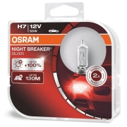 Лампа галогенная H7 12V 55W OSRAM Night breaker Silver  100% света 2 шт 64210NBSHCB