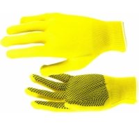 Перчатки Россия нейлон, ПВХ точка, 13 класс цвет лимон, размер L
