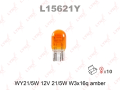 Лампа WY21W/5W 12V W3X16D AMBER LYNXauto L15621Y