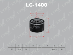 Фильтр масляный LYNXauto LC1400