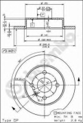 Диск тормозной Standard Зад Лев Прав OPEL ASTRA MERIVA Brembo 08.7626.10