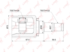 ШРУС внутренний Перед Прав/Лев CHEVROLET Aveo Lacetti LANOS LYNXauto CI-3745 OEM 96888653