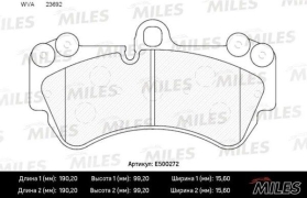 Колодки тормозные VOLKSWAGEN TOUAREG 03>/PORSCHE CAYENNE 03> Miles E500272 OEM 95535193904