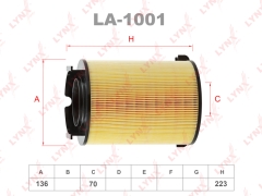 Фильтр воздушный LYNXauto LA-1001 SKODA Yeti OEM 3C0129620