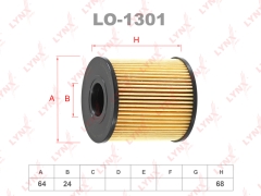 Фильтр масляный вставка PEUGEOT 308 LYNXauto LO-1301 OEM 1109AH LO1301