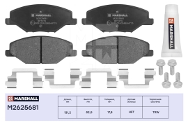 Колодки тормозные дисковые Marshall M2625681 VW Polo SKODA Octavia OEM 8V0698151