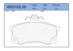 Колодки тормозные дисковые | перед | JEENICE WS3102.00