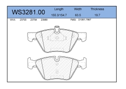 Тормозные колодки JEENICE WS3281.00 Перед Лев/Прав BMW 325i OEM 34116771868